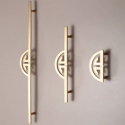Geometric Half Moon Cabinet Pulls with Extended Bar