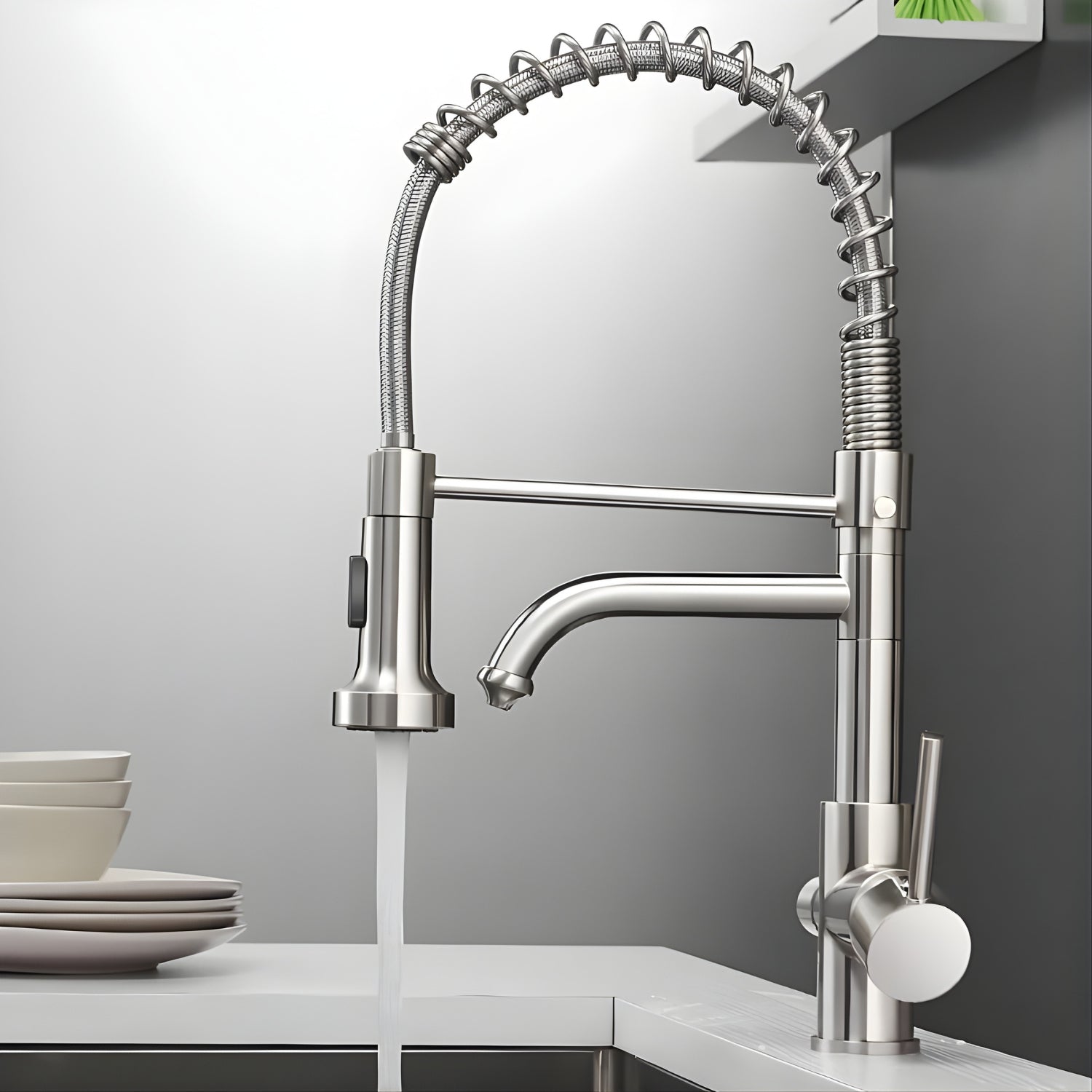 TWO SEPARATE SPOUTS, ONE FLEXIBLE FAUCET