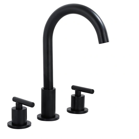 Tivora Modern Gooseneck 3-Hole Widespread Bathroom Faucet with Two Handles