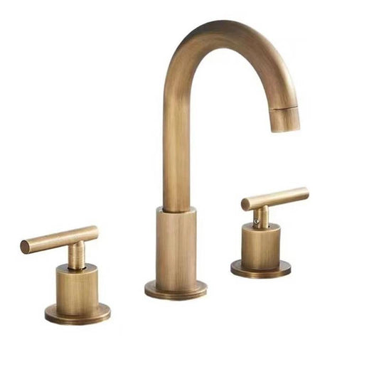Tivora Modern Gooseneck 3-Hole Widespread Bathroom Faucet with Two Handles