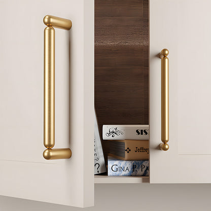 Rounded Solid Brass Cabinet Pulls and T-Knobs
