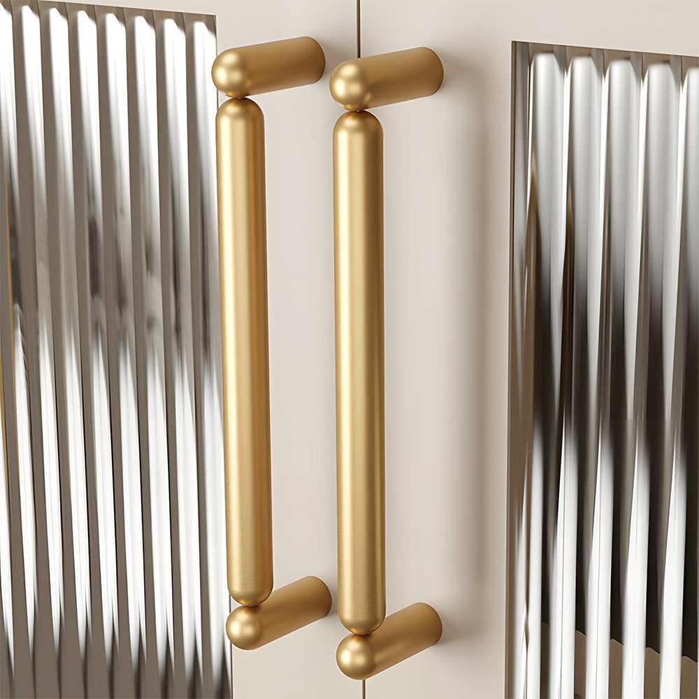 Rounded Solid Brass Cabinet Pulls and T-Knobs