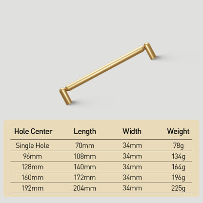 Rounded Solid Brass Cabinet Pulls and T-Knobs