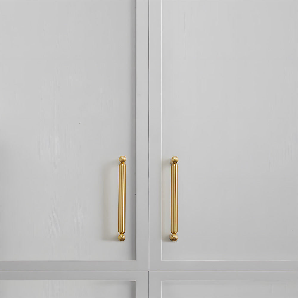 Rounded Solid Brass Cabinet Pulls and T-Knobs