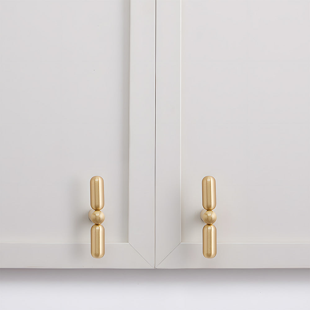 Rounded Solid Brass Cabinet Pulls and T-Knobs
