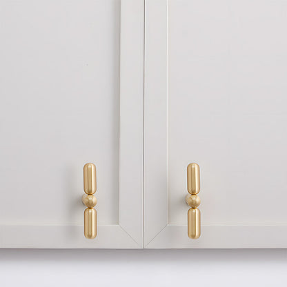 Rounded Solid Brass Cabinet Pulls and T-Knobs