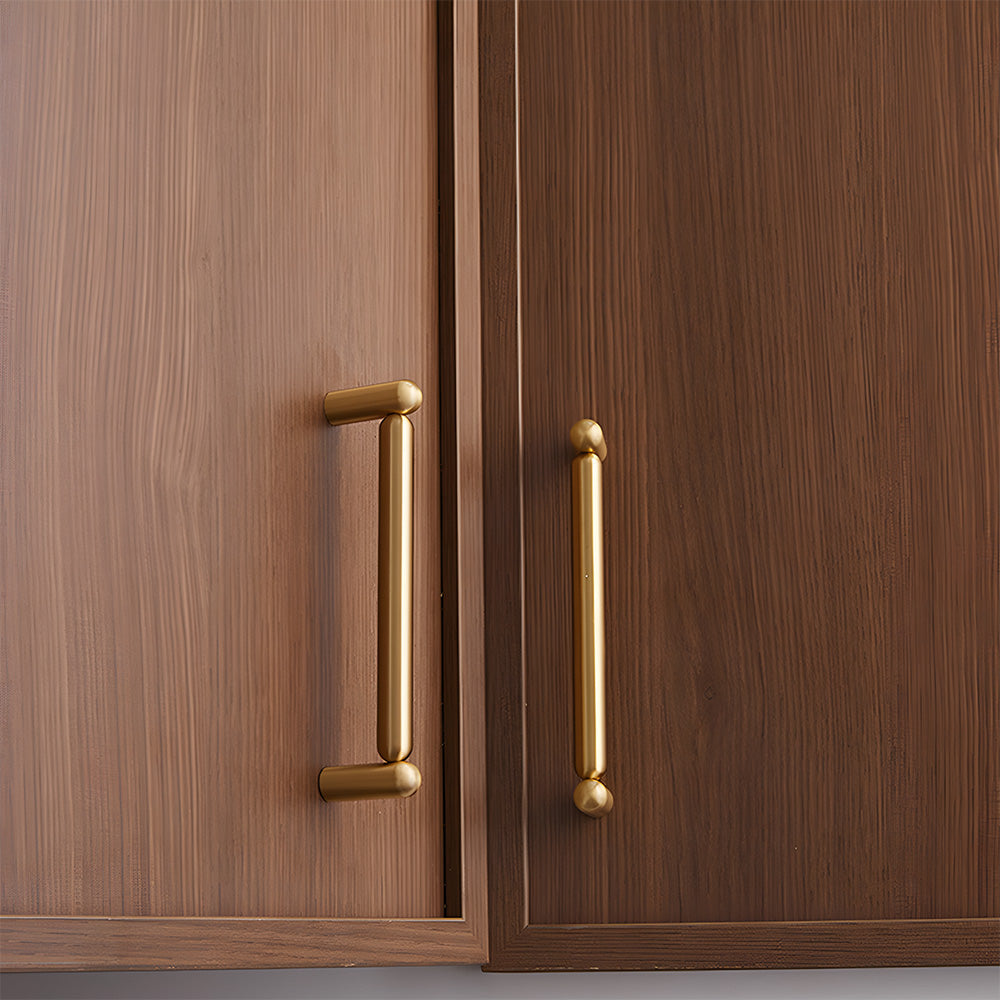 Rounded Solid Brass Cabinet Pulls and T-Knobs