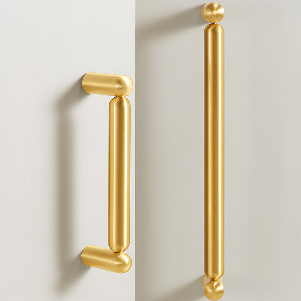 Rounded Solid Brass Cabinet Pulls and T-Knobs