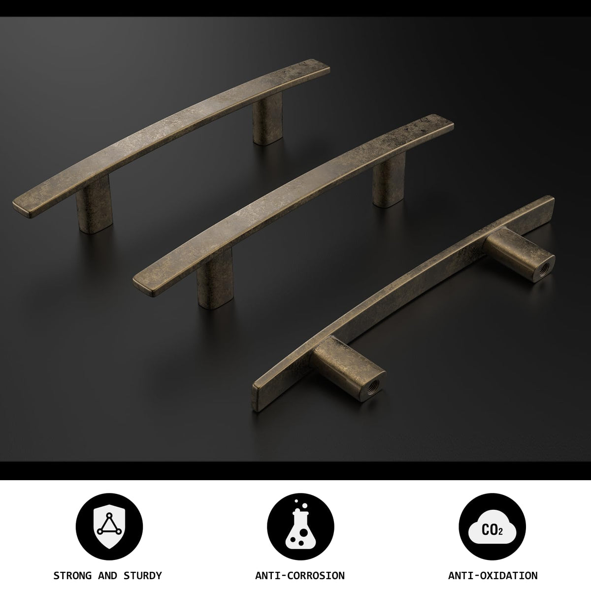 Multi-Finish Curved Cabinet Pulls for Kitchen Drawers