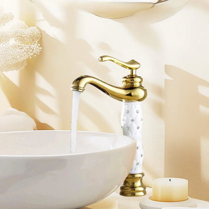Valencia Vintage Tall Single-Handle Bathroom Vessel Sink Faucet With Crystal Accents