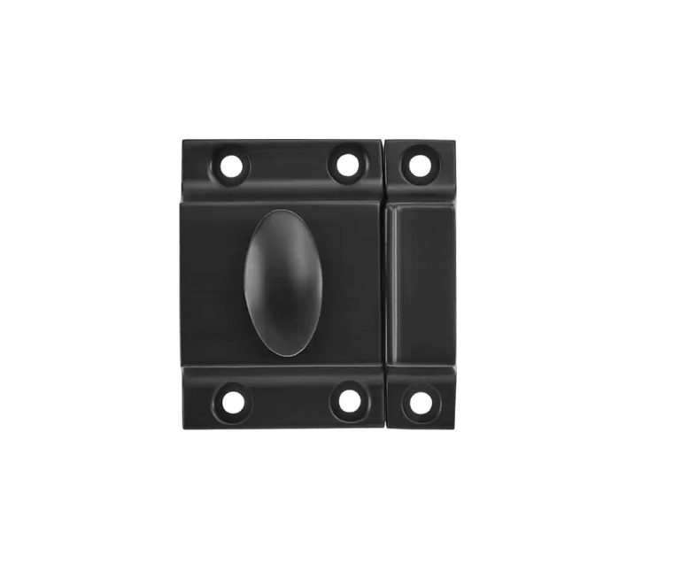 Kendall Matte Black Solid Brass Cabinet Latch with Turn Knob