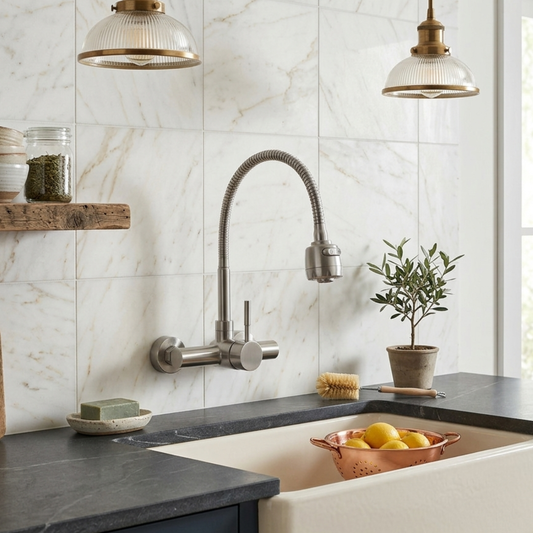 Flexora Wall Mounted Kitchen Faucet with Flexible Spout