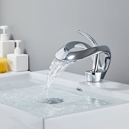 Veyra Modern Single-Hole Waterfall Bathroom Sink Faucet