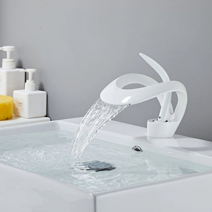 Veyra Modern Single-Hole Waterfall Bathroom Sink Faucet