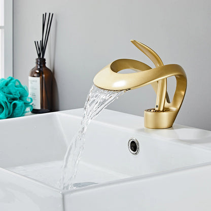 Veyra Modern Single-Hole Waterfall Bathroom Sink Faucet