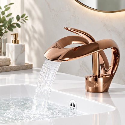 Veyra Modern Single-Hole Waterfall Bathroom Sink Faucet