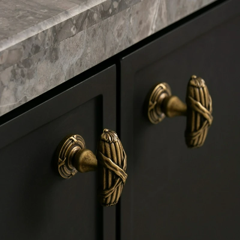 Vintage Fan-Shaped Brass Cabinet Knob