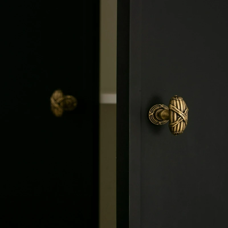 Vintage Fan-Shaped Brass Cabinet Knob