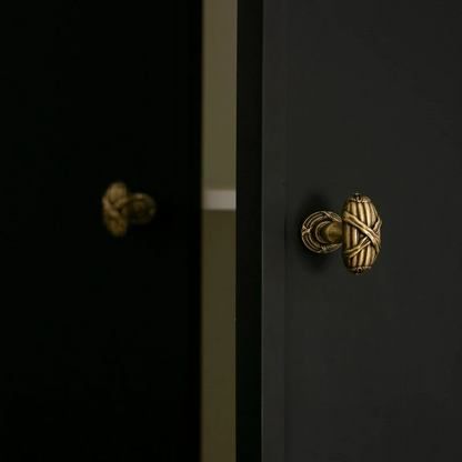 Vintage Fan-Shaped Brass Cabinet Knob