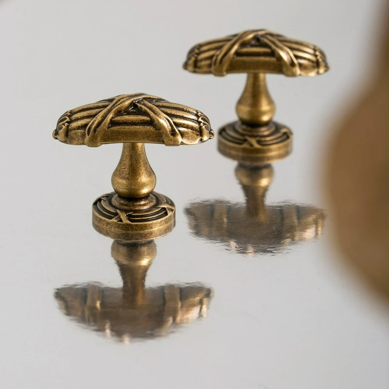 Vintage Fan-Shaped Brass Cabinet Knob