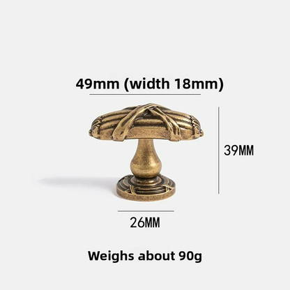 Vintage Fan-Shaped Brass Cabinet Knob