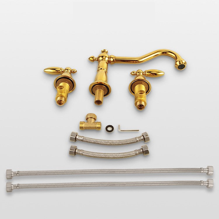 Verona Vintage-Inspired High-Arc Two-Handle 3-Hole Widespread Bathroom Sink Faucet - Dimensions