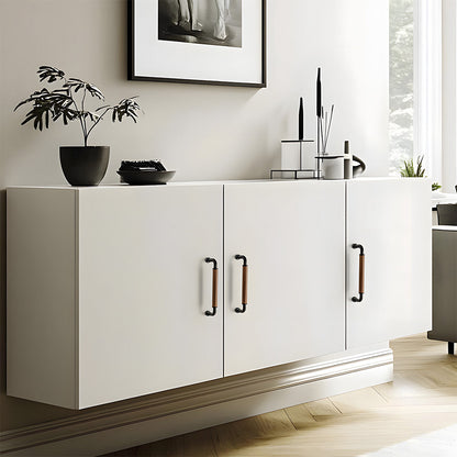 Two-Tone Wood and Brass Cabinet Pulls for Kitchen Cabinets
