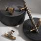 Vintage Lined Aged Bronze Brass Cabinet Pulls