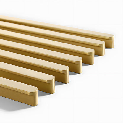 Brushed Gold Solid Brass Flat Bar Cabinet Pulls