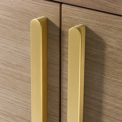 Brushed Gold Solid Brass Flat Bar Cabinet Pulls