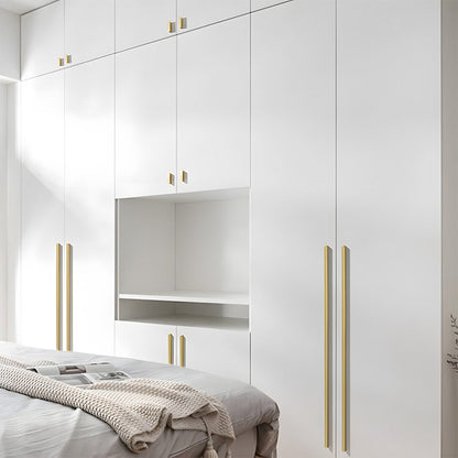 Brushed Gold Solid Brass Flat Bar Cabinet Pulls