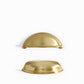 Vintage Shell Solid Brass Bin Cup Pulls for Drawers