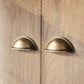 Vintage Shell Solid Brass Bin Cup Pulls for Drawers