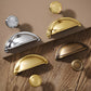 Vintage Shell Solid Brass Bin Cup Pulls for Drawers