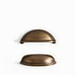 Vintage Shell Solid Brass Bin Cup Pulls for Drawers