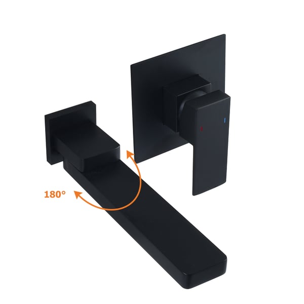 Livorno Modern Wall-Mounted Single-Handle Bathroom Sink Faucet with Square Spout