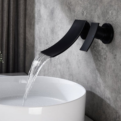 Ravello Modern Wall-Mounted Waterfall Bathroom Sink Faucet with Single Handle
