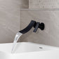Modern Single Handle Wall Mounted Waterfall Bathroom Sink Faucet