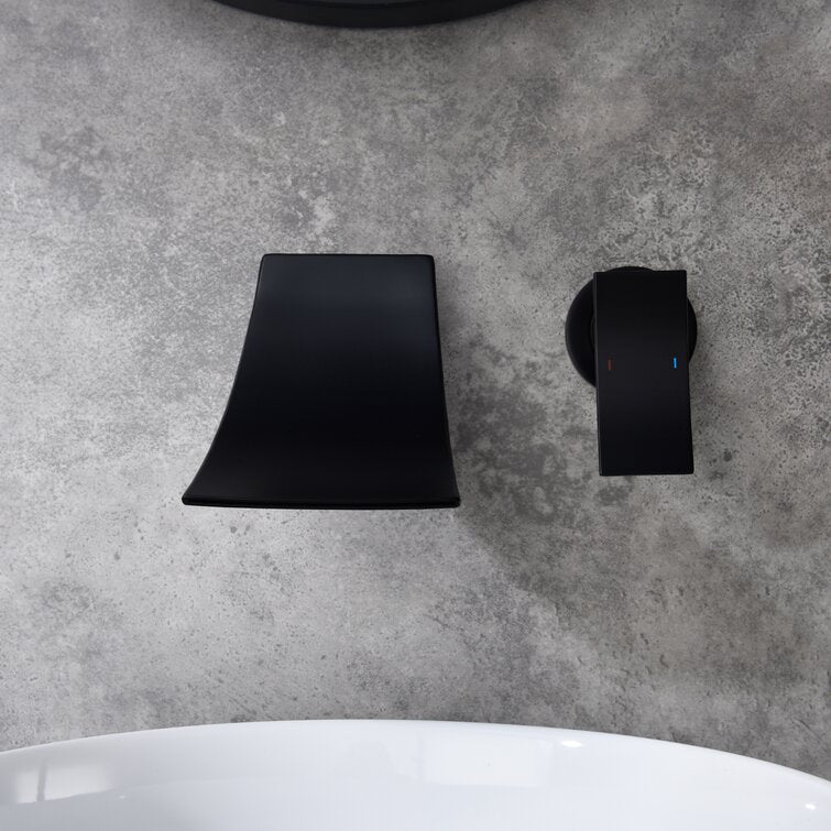 Ravello Modern Wall-Mounted Waterfall Bathroom Sink Faucet with Single Handle
