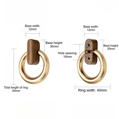 Walnut Ring Pull for Cabinets and Dresser Drawers