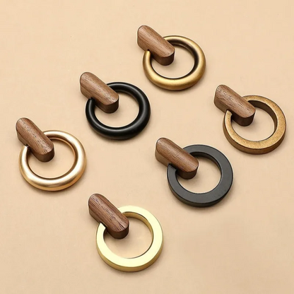 Walnut Ring Pull for Cabinets and Dresser Drawers
