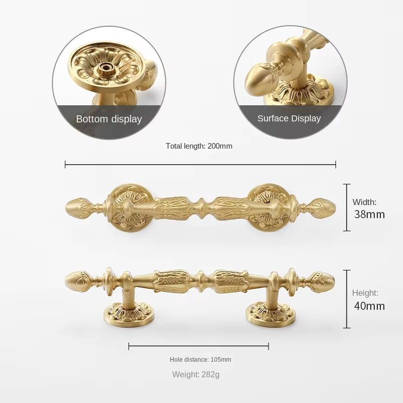 Brushed Gold Floral Cabinet Pulls and Knobs