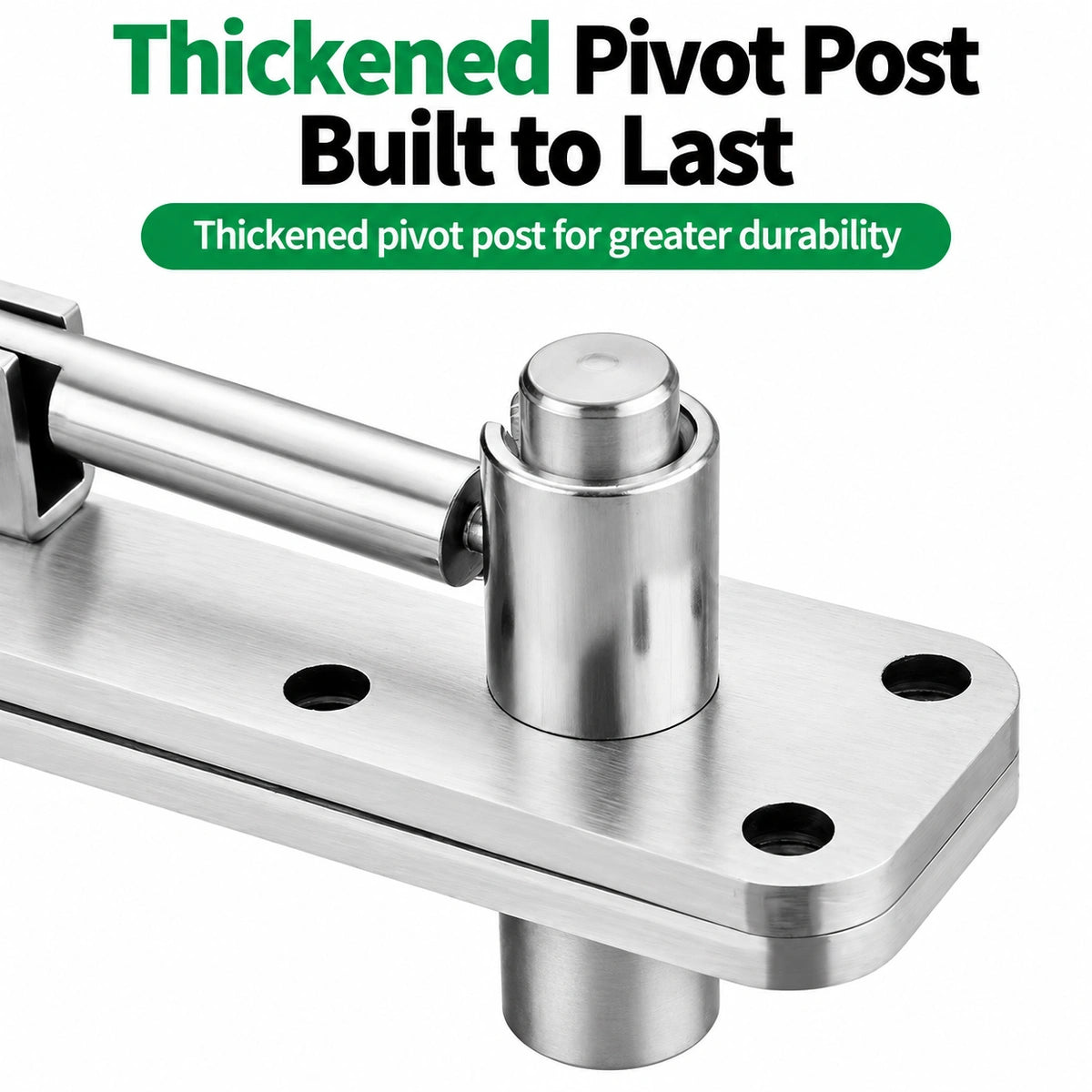 360° Concealed Pivot Hinge Set for Interior Wood Doors – Adjustable Top & Bottom Pivots with Ball Catch, Black