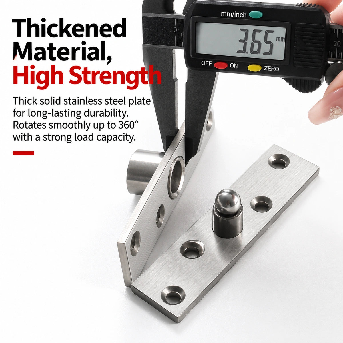 Stainless Steel 360° Pivot Door Hinges, Top and Bottom Mount