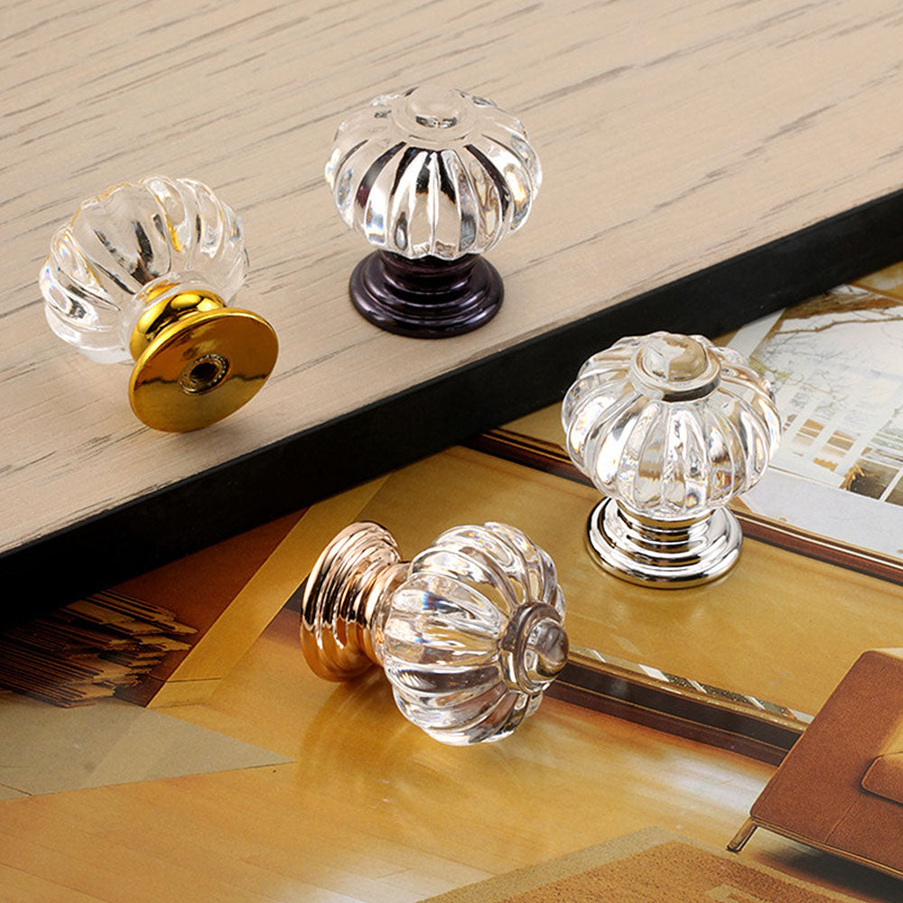 Fluted Acrylic Cabinet Knobs for Dressers and Nightstands