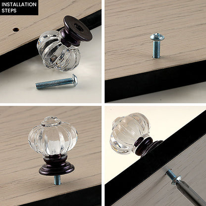 Fluted Acrylic Cabinet Knobs for Dressers and Nightstands