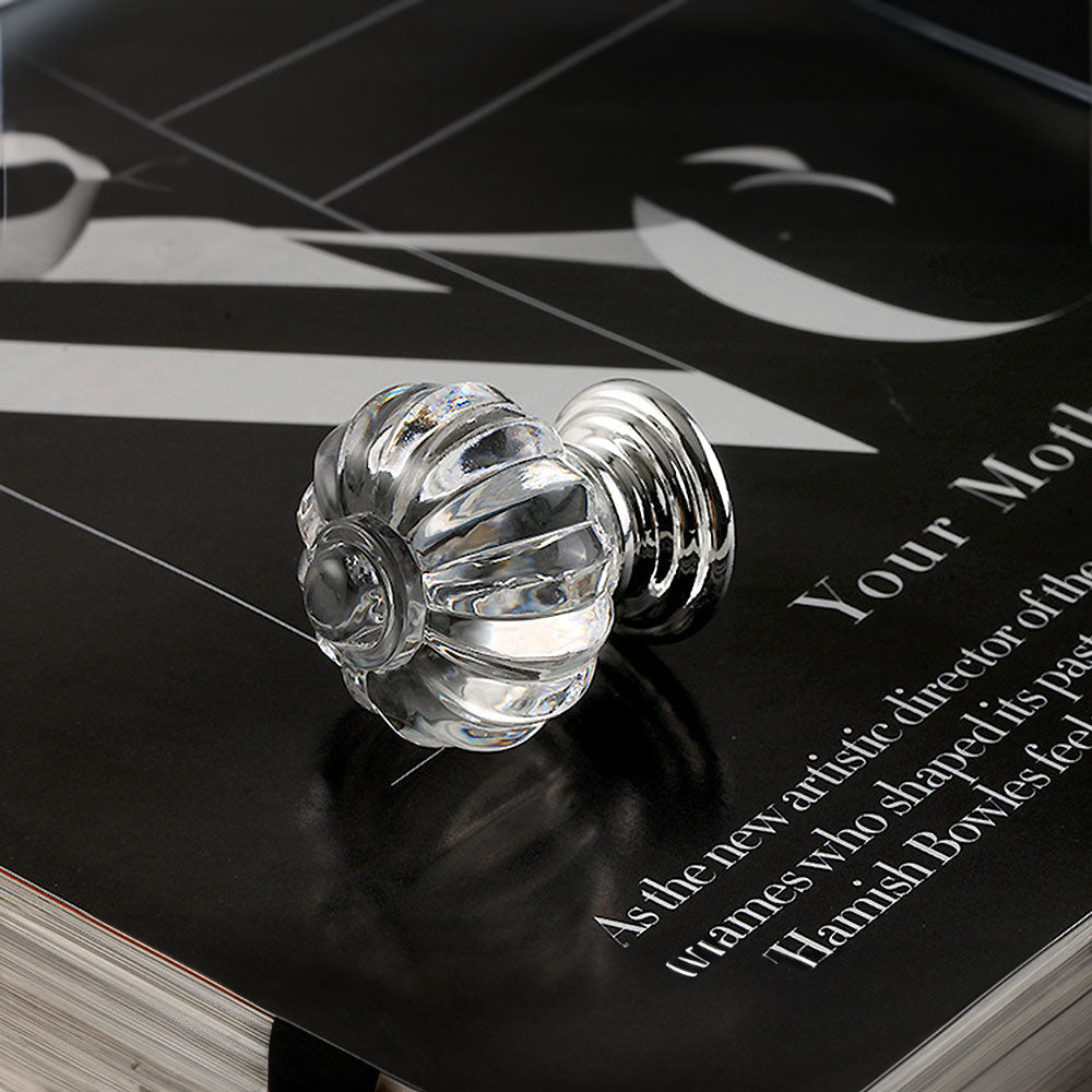 Fluted Acrylic Cabinet Knobs for Dressers and Nightstands