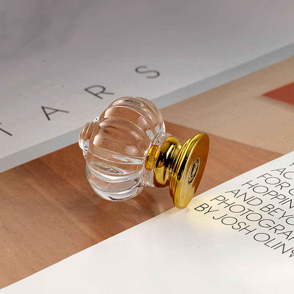 Fluted Acrylic Cabinet Knobs for Dressers and Nightstands