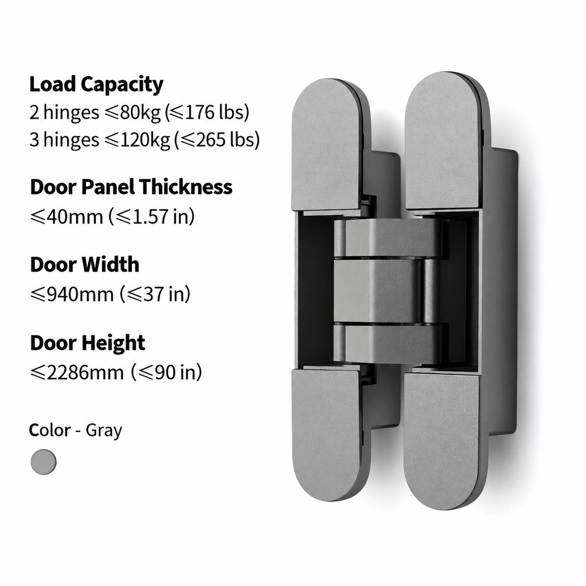 3D Adjustable Concealed Door Hinges for Interior Wood Doors