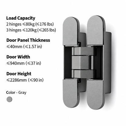3D Adjustable Concealed Door Hinges for Interior Wood Doors